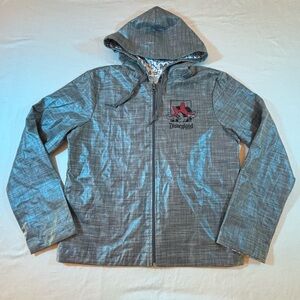 Disney Parks Disneyland Minnie Mouse Bow Hooded Zip Jacket Gray Size M